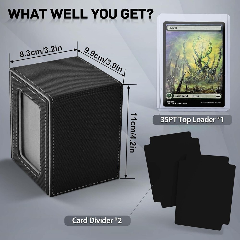 Showcase Your Cards: MTG Deck Box with Top Loader and Elegant Display Window
