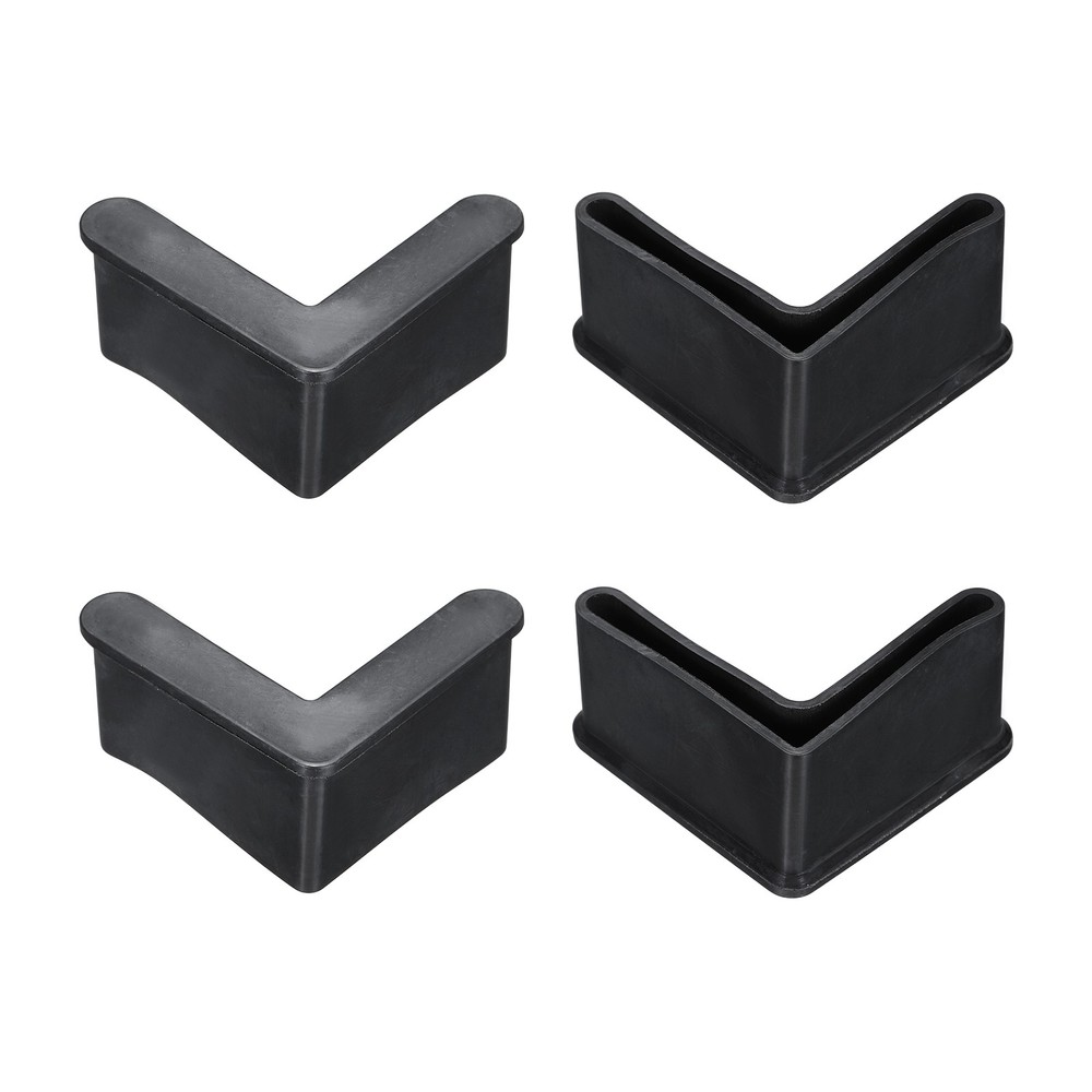 4Pcs 2" Bed Frame End Caps, Angle Iron Foot Pad Leg Protector, Black