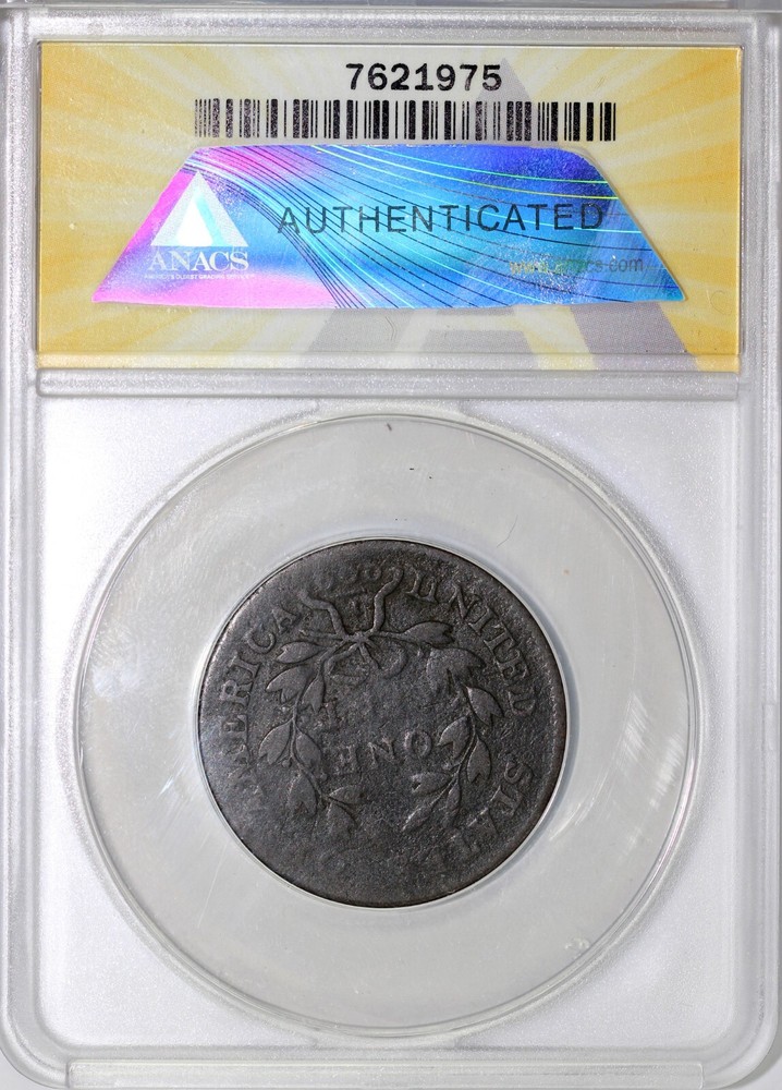 1801 1c S-219 Three Errors Draped Bust Large Cent ANACS Good 4
