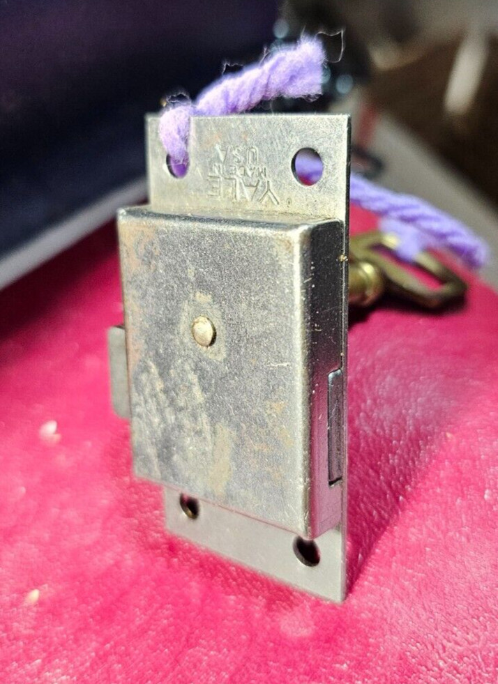 Wardrobe Door Drawer Lock Surface Mounted Yale Skeleton key N.O.S.