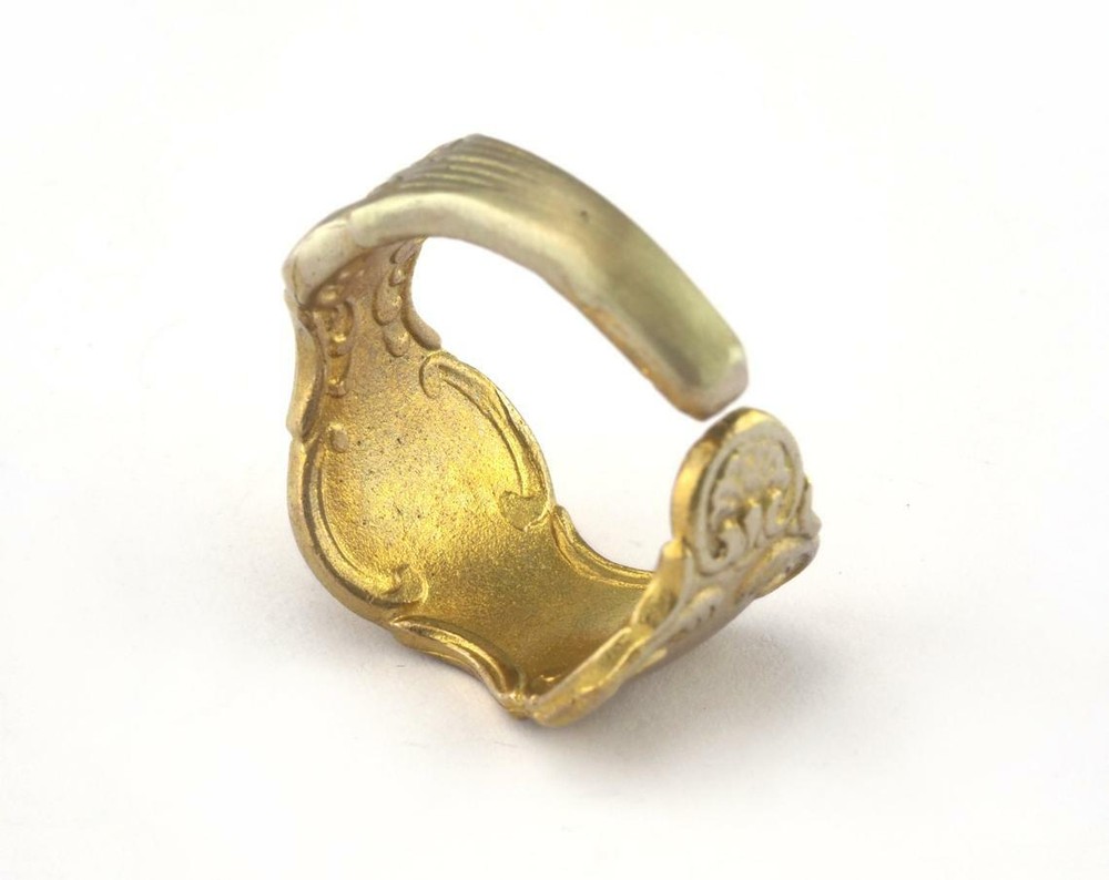 Spoon Adjustable Ring Raw brass (18mm 8US inner size) 2676
