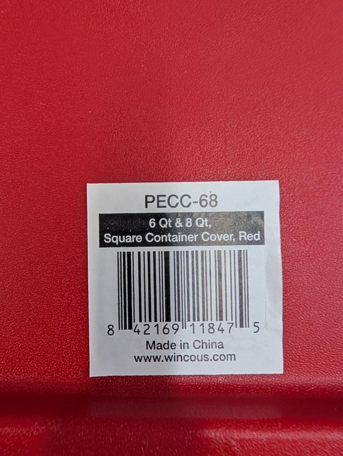Lot of 30 Winco 6qt. & 8qt. Red Lids