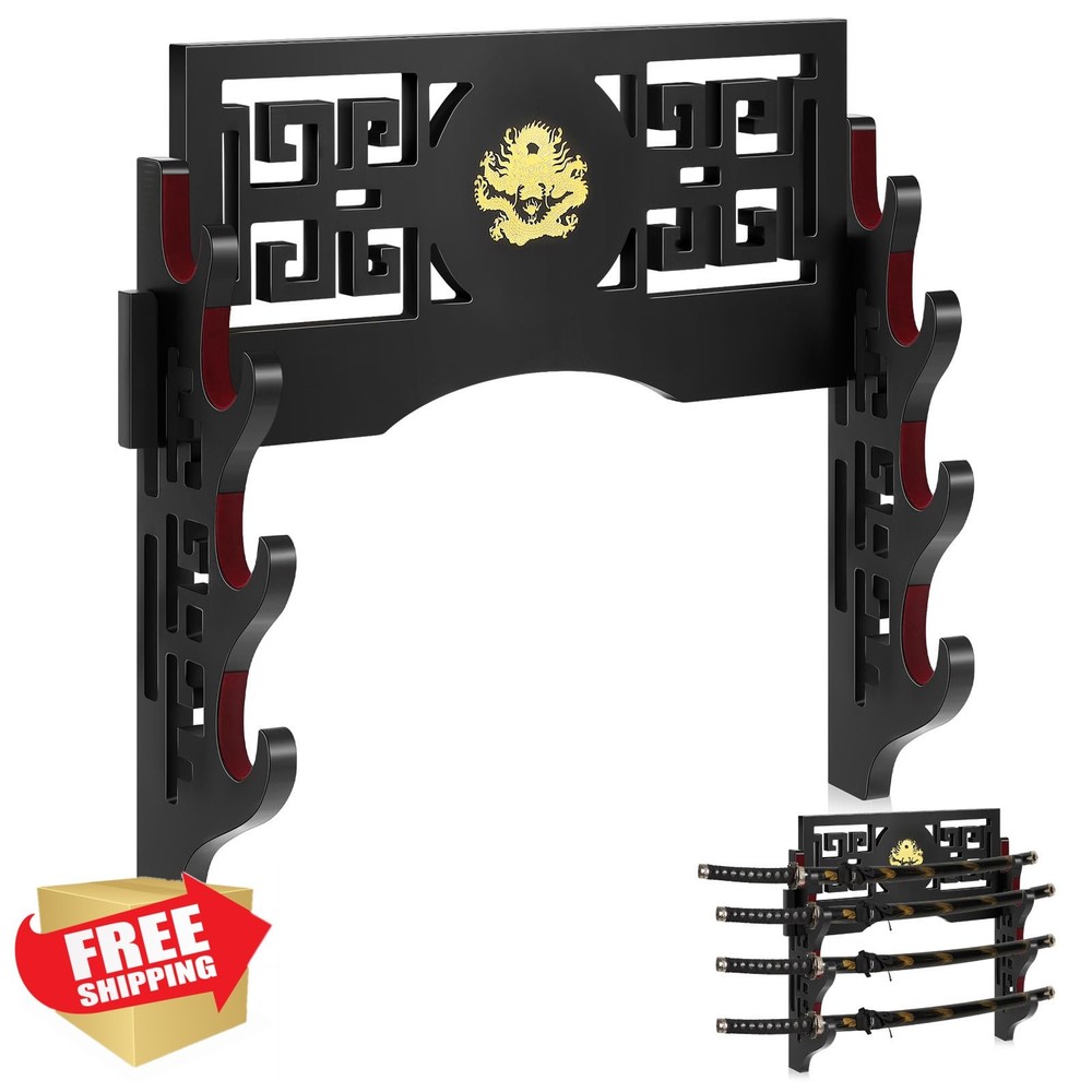Barydat Katana Stand 4 Tier Sword Wall Mount Display Rack