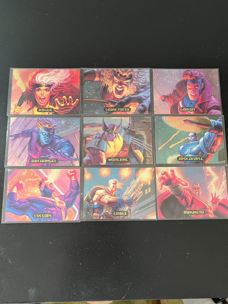 1994 Marvel Masterpieces - POWER BLAST - Complete Set of 9