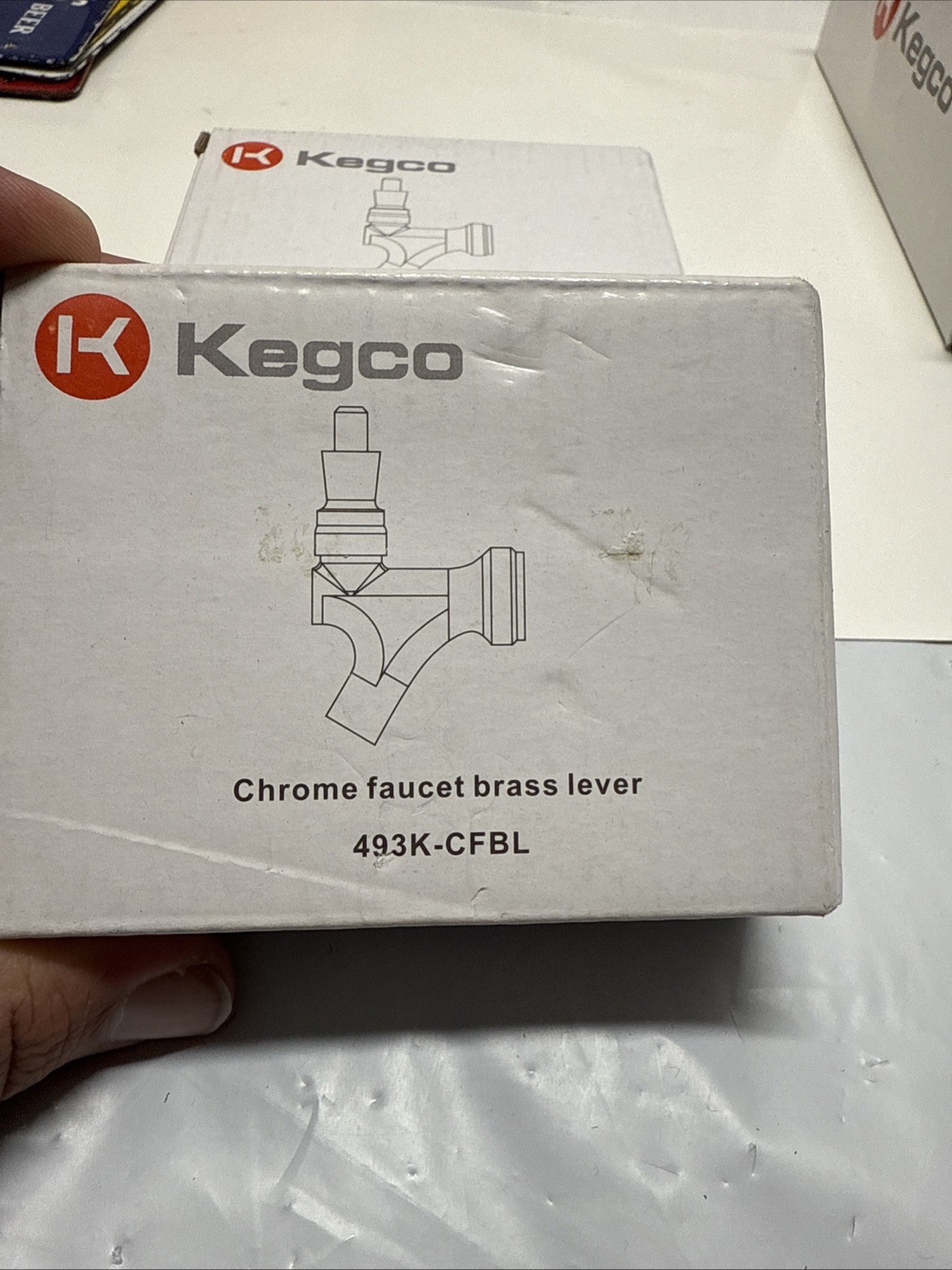 Kegco Chrome Faucet Brass Lever 493K-CFBL For Beverage Dispense System Lot Of 2