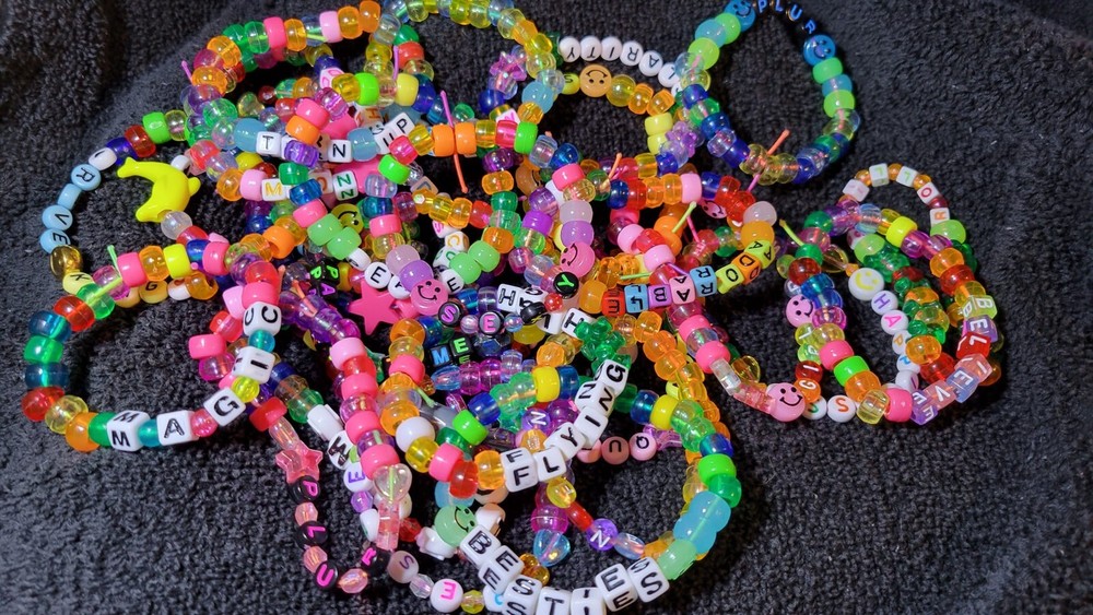 10 Rave Kandi pony bead bracelets. Random or Customize