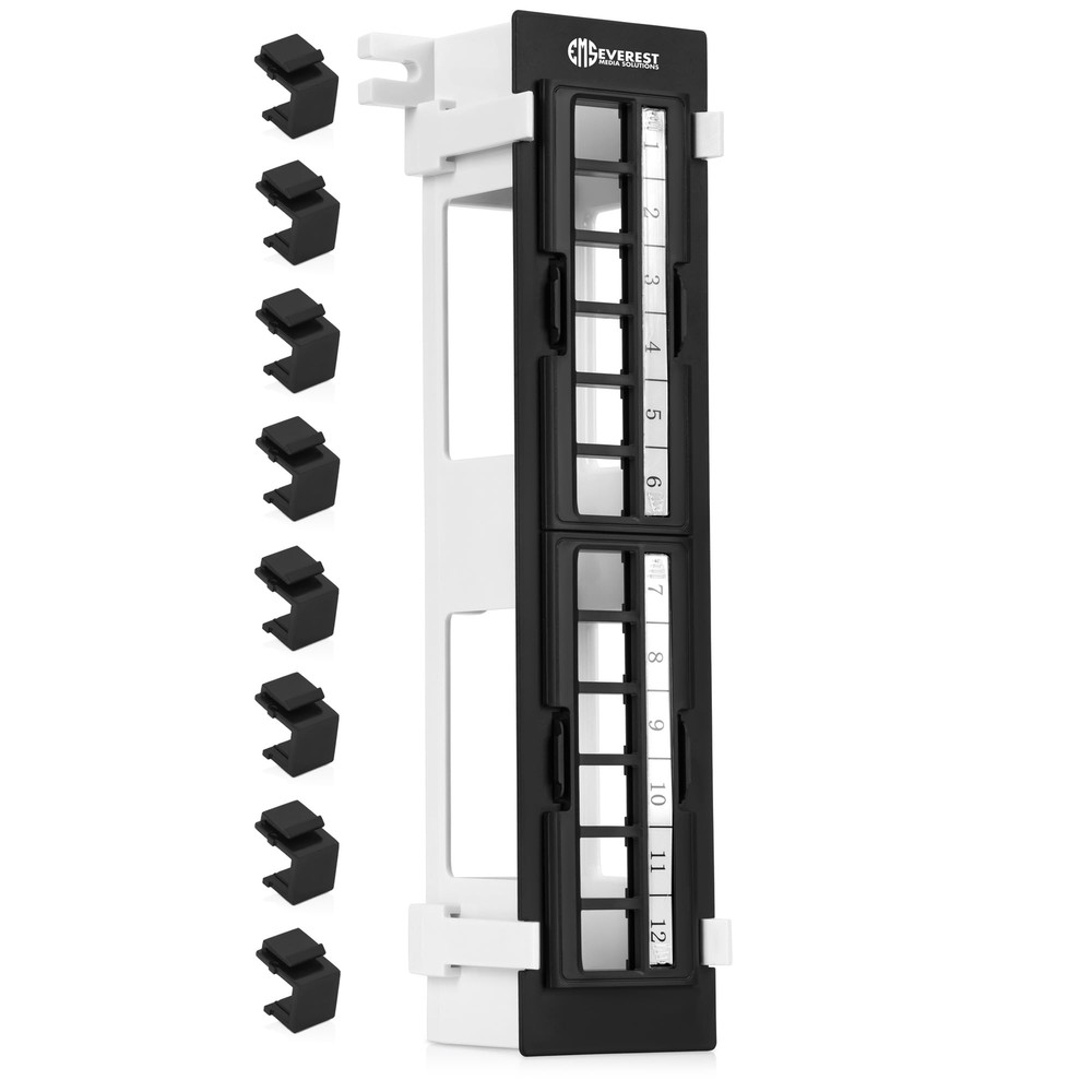 Everest Media 12port Keystone Patch Panel 4pack Removable 6port Inserts With 8