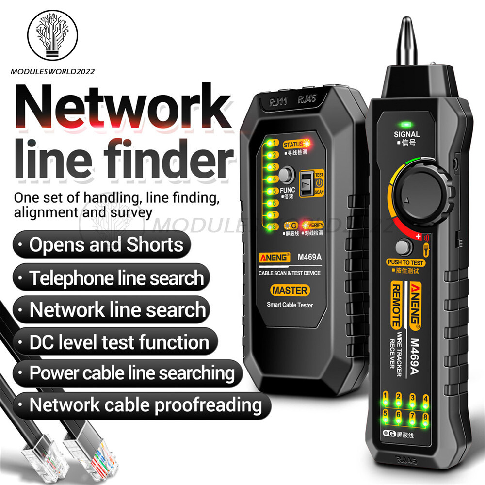 ANENG M469A Multifunctional Network Cable Tracker Networking Analyzer RJ45 RJ11