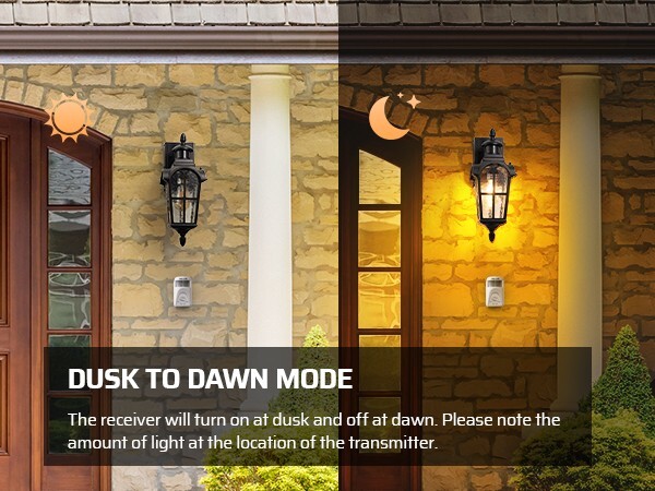 DEWENWILS Wireless Motion Sensor Light Switch,Dusk to Dawn & PIR Motion Sensor