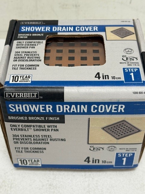 Everbilt Watershield Shower System 4 in. Bronze Square Grid Drain Grate