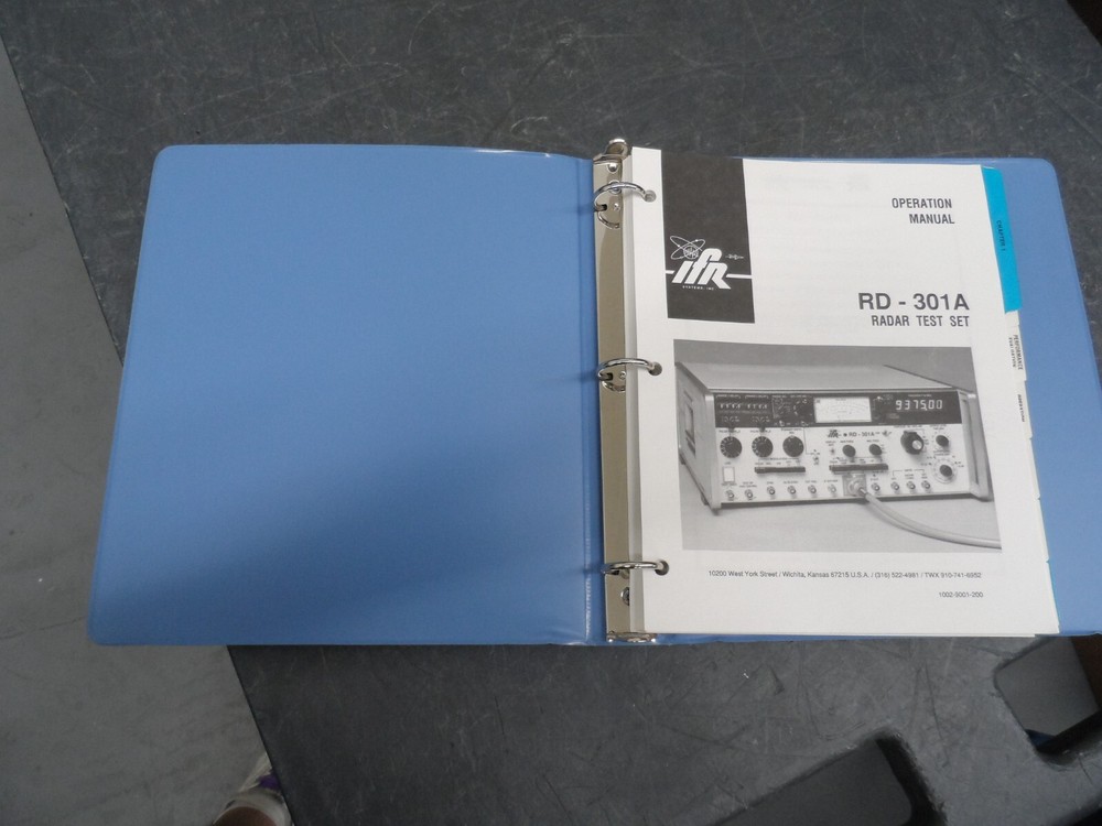 IFR RD-301A RADAR TEST SET OPERATION MANUAL