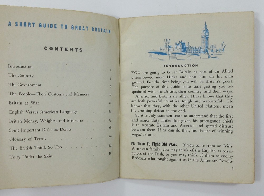 WWII US Army Great Britain Guide Armed Forces Troop Ship Cards War Dept 1943