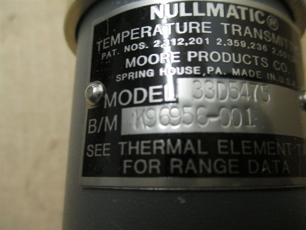 Moore Nullmatic 33D5475 Temperature Transmitter