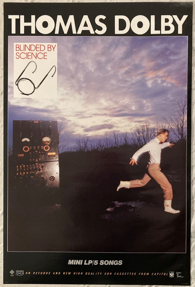 Thomas Dolby 1983 Promo Poster Blinded By Science Harvest Records O