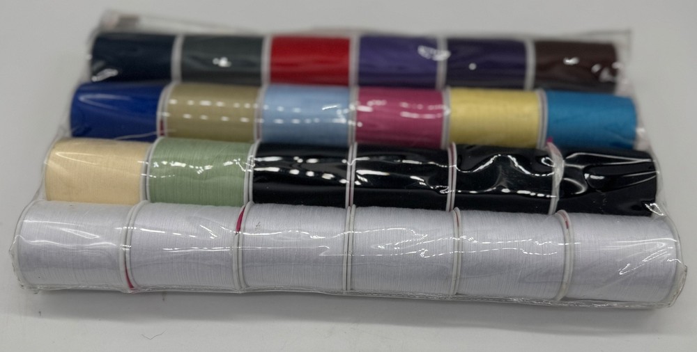 Allary All Purpose Thread 100% Polyester 200 YDS 24 Spool Count Multiple Colors