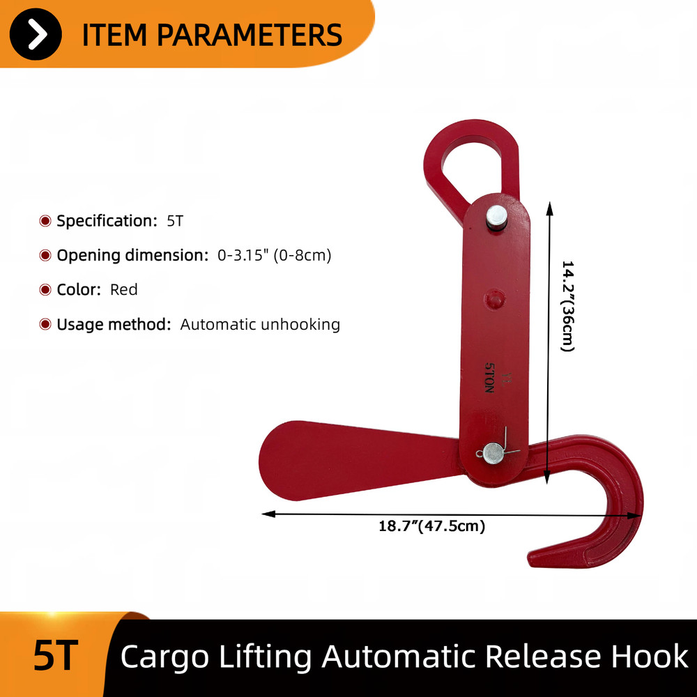 Automatic Release Crane Sling 5T Cargo Hoisting Equipment for Workshop Handling