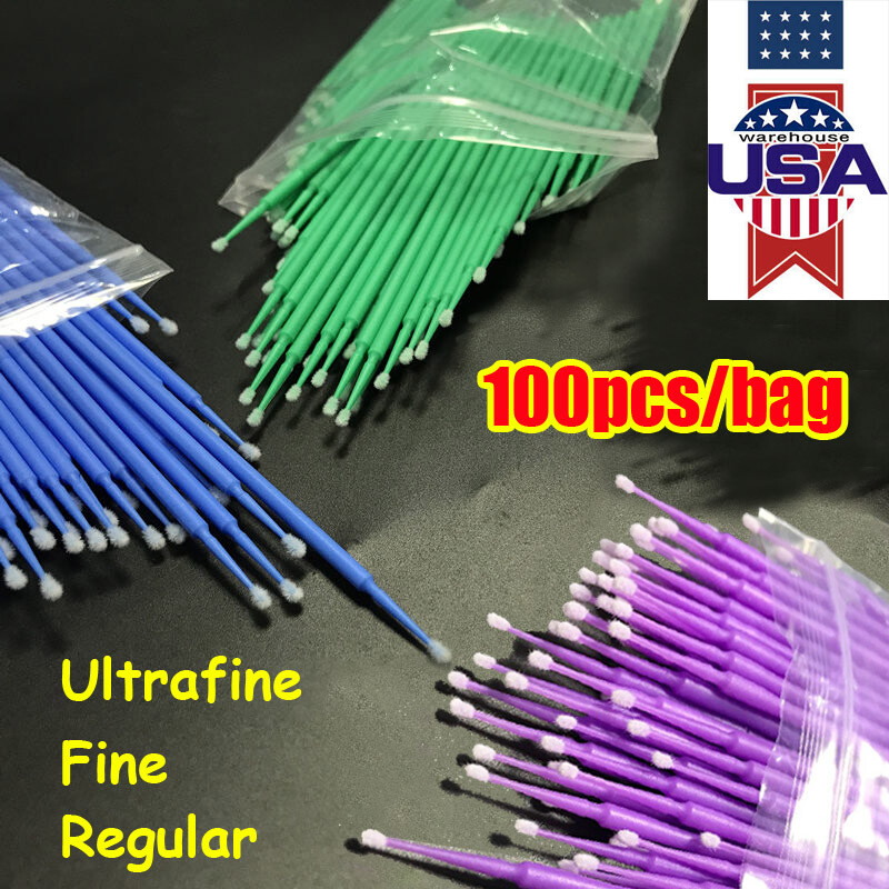 100pcs/pack Dental Microbrush Micro Brush Applicator Tip Regular/Fine/Ultrafine
