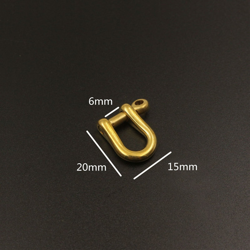 Solid Brass Bow Shackle D-ring Key Chain Hook Fob Joint Connect Leather Craft