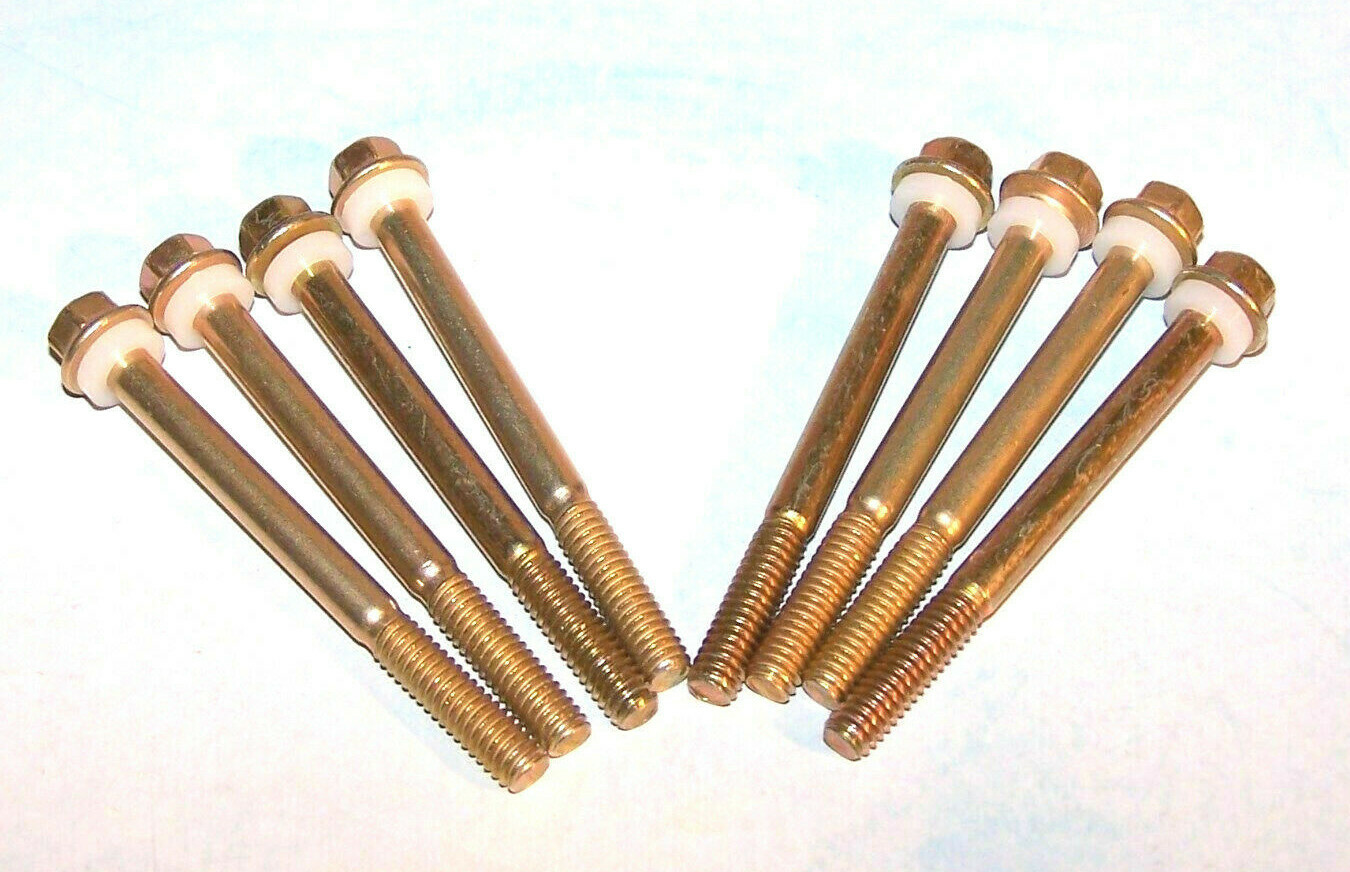 (8 Pack) Holley Carburetor Fuel Bowl Screws & Nylon Reusable Gaskets 2 1/2" Long