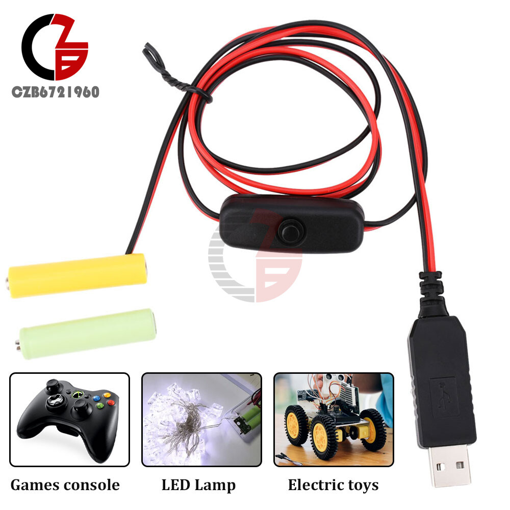 AAA Eliminator Cable Dummy-Battery Power Cable Replacement for 3/4.5/6V AA AAA