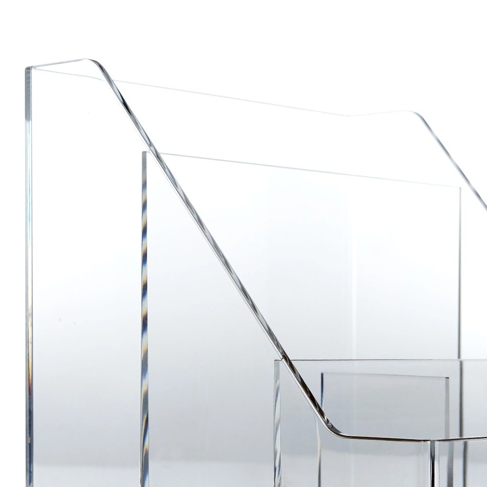 (4 pack)Acrylic Cork Desktop Org with 4 Grids, Clear, 1 Pack