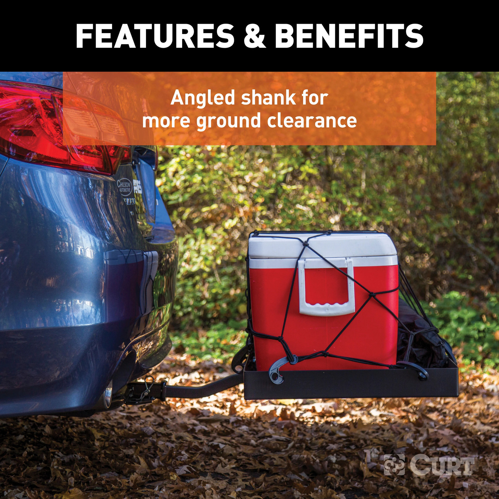 Trailer Hitch + Cargo Carrier Tray Fixed 300lbs CURT Class 3 2in Receiver #13177