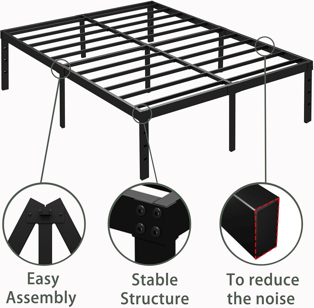 18 Inch Full Size Bed Frame Metal Platform Bed Frame Full Size No Box Spring