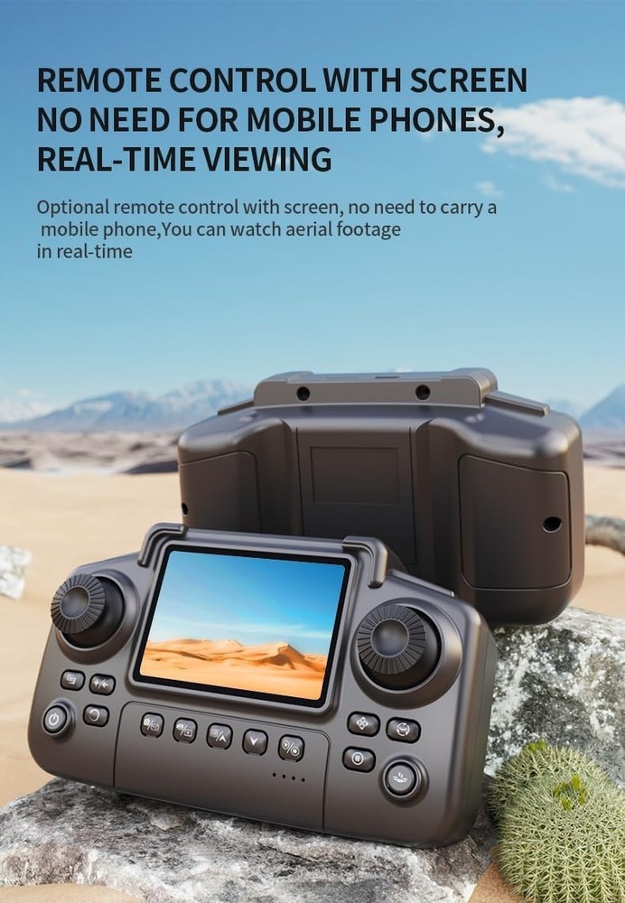 Falcon X 4K Drone with Remote LCD Screen Foldable Camera 3 Batteries