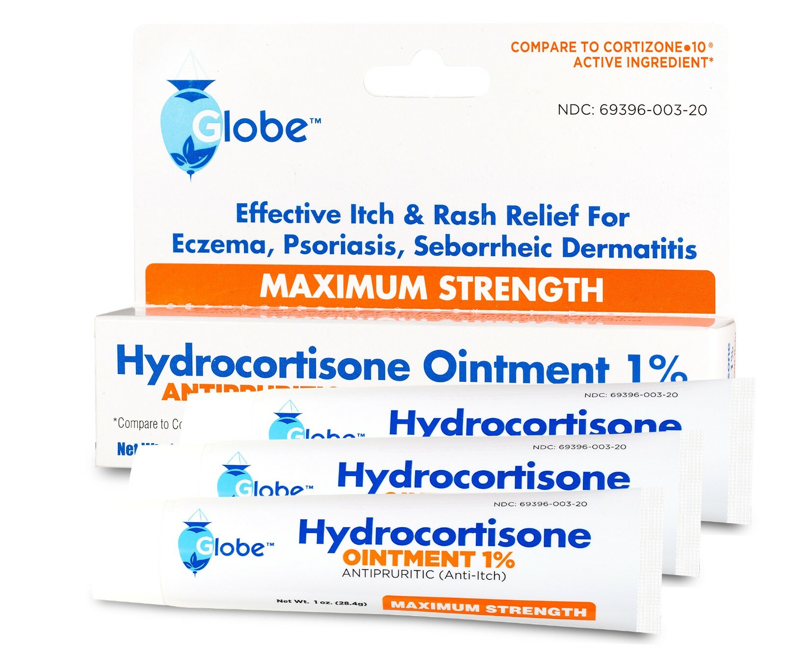Hydrocortisone Ointment 1% 1oz Anti-Itch (Compare to Cortizone-10) - 3 pack