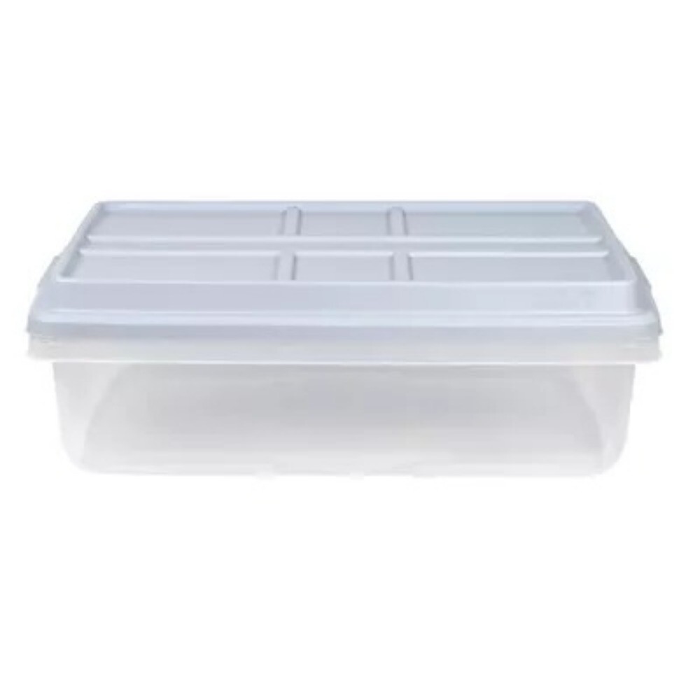 40qt Plastic Storage Bin with Gray HI-RISE Stackable Lid:Utility Totes