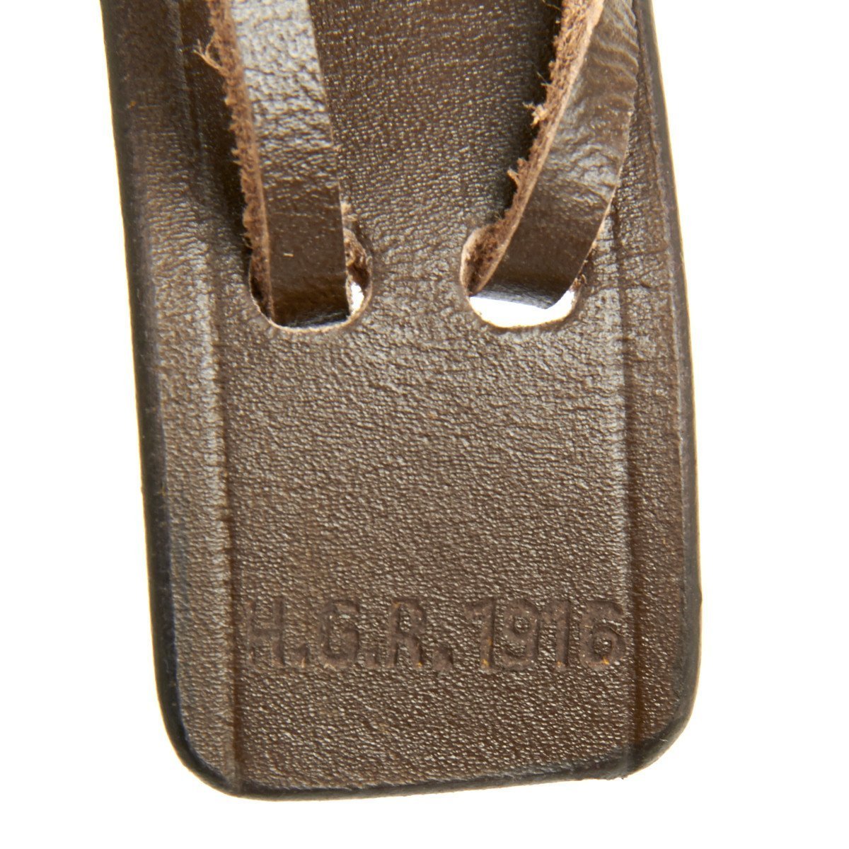 British WWI & WWII SMLE Enfield Leather Rifle Sling- Dated, Manufacturer Stamp