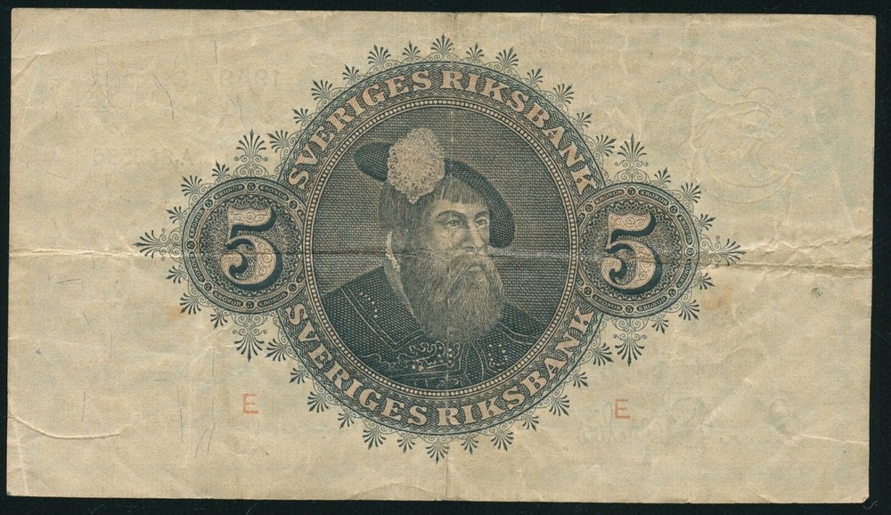 1949 Sweden 5 Kronor Banknote