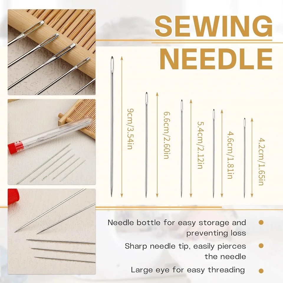 37PCS Sewing Tool Set, Needles Thread Hand Repair Tool, Portable Sewing Kit