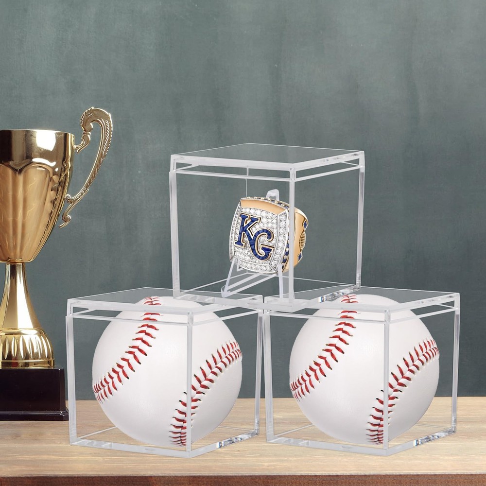 3 Pack Championship Ring Display Case Clear Acrylic 3 Pack,