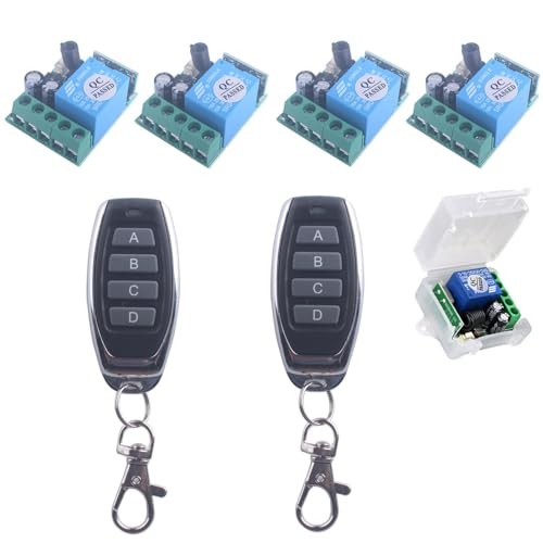 Mini Wireless Remote Switch 6V/12V/24V/10A DC 6V-24V/ 4*Receiver 2 Controller
