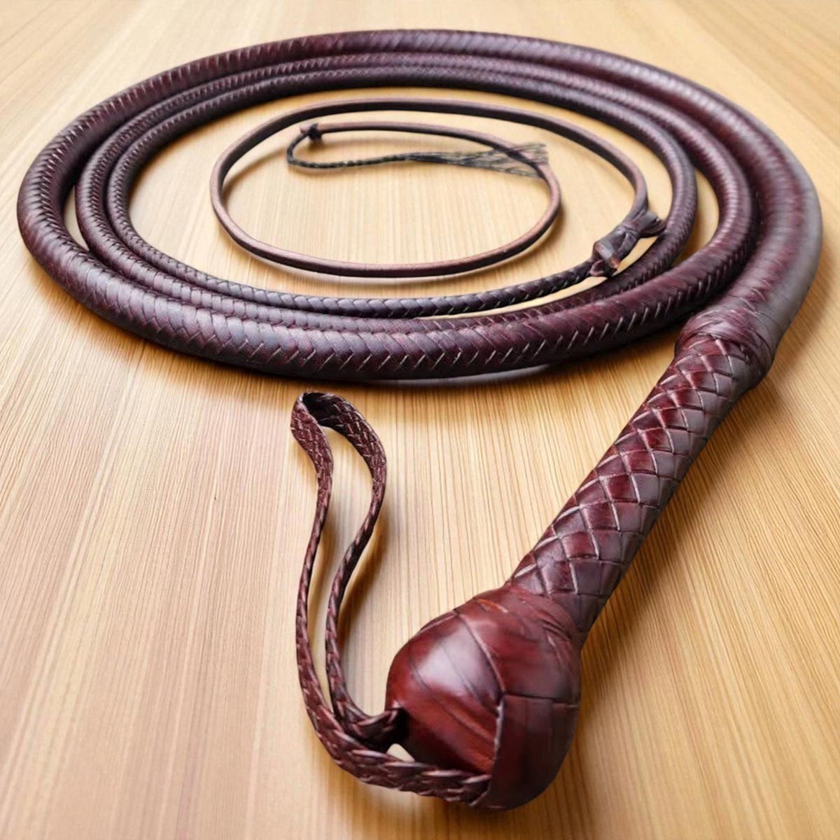 Leather Bullwhip Indiana Jones Raiders Style Whip Handmade Custom Kangaroo Whip