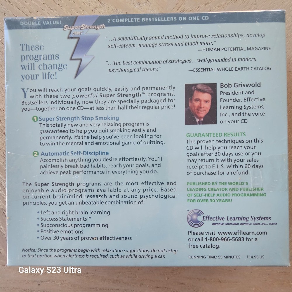 Bob Griswold - Stop Smoking & Automatic Self Discipline 2 CD Set Self-help NEW