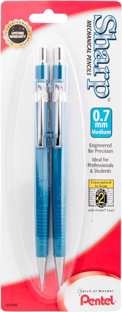 Pentel® Automatic Sharp™ Mechanical Pencils, 0.7 mm, Blue, Pack Of 2