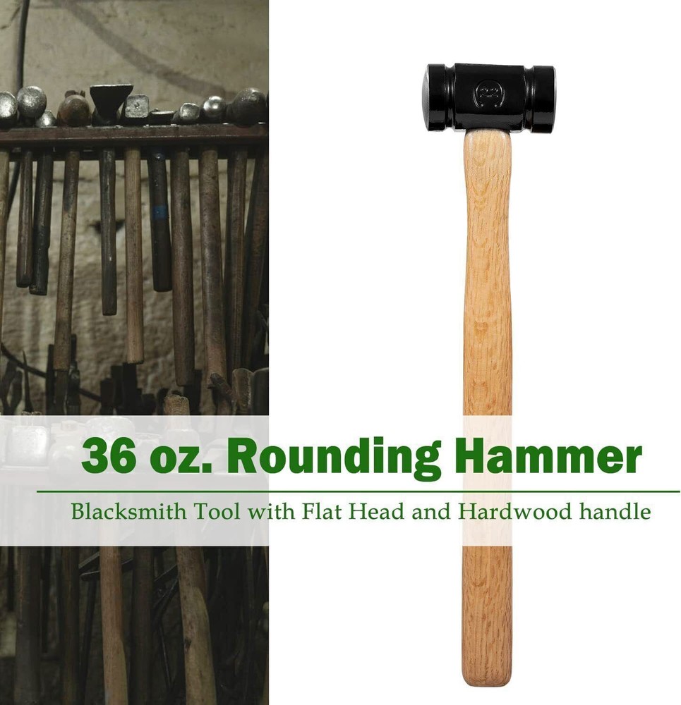 36oz Rounding Hammer for Blacksmithing Handmade Knife Blacksmith Forge Tools