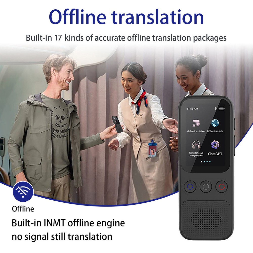 Portable Language Translator Device with 138 Languages Voice Translating .