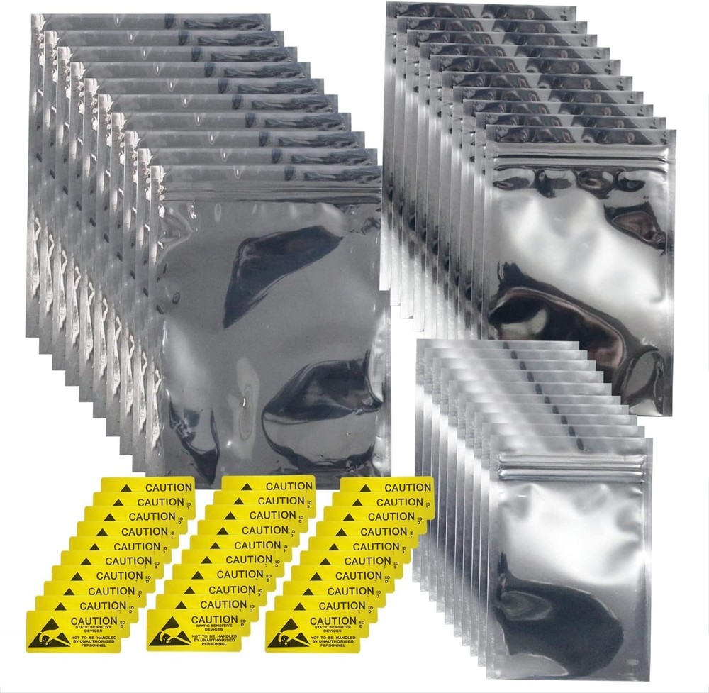 Resealable Anti-Static Bags Set - 30 Pack for HDD, SSD & Sensitive Electronics