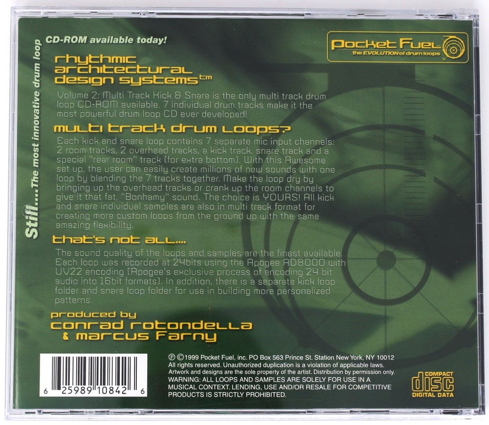 Pocket Fuel Rythmic Architectural Design Systems Vol 2 Sound Library/Sampling CD