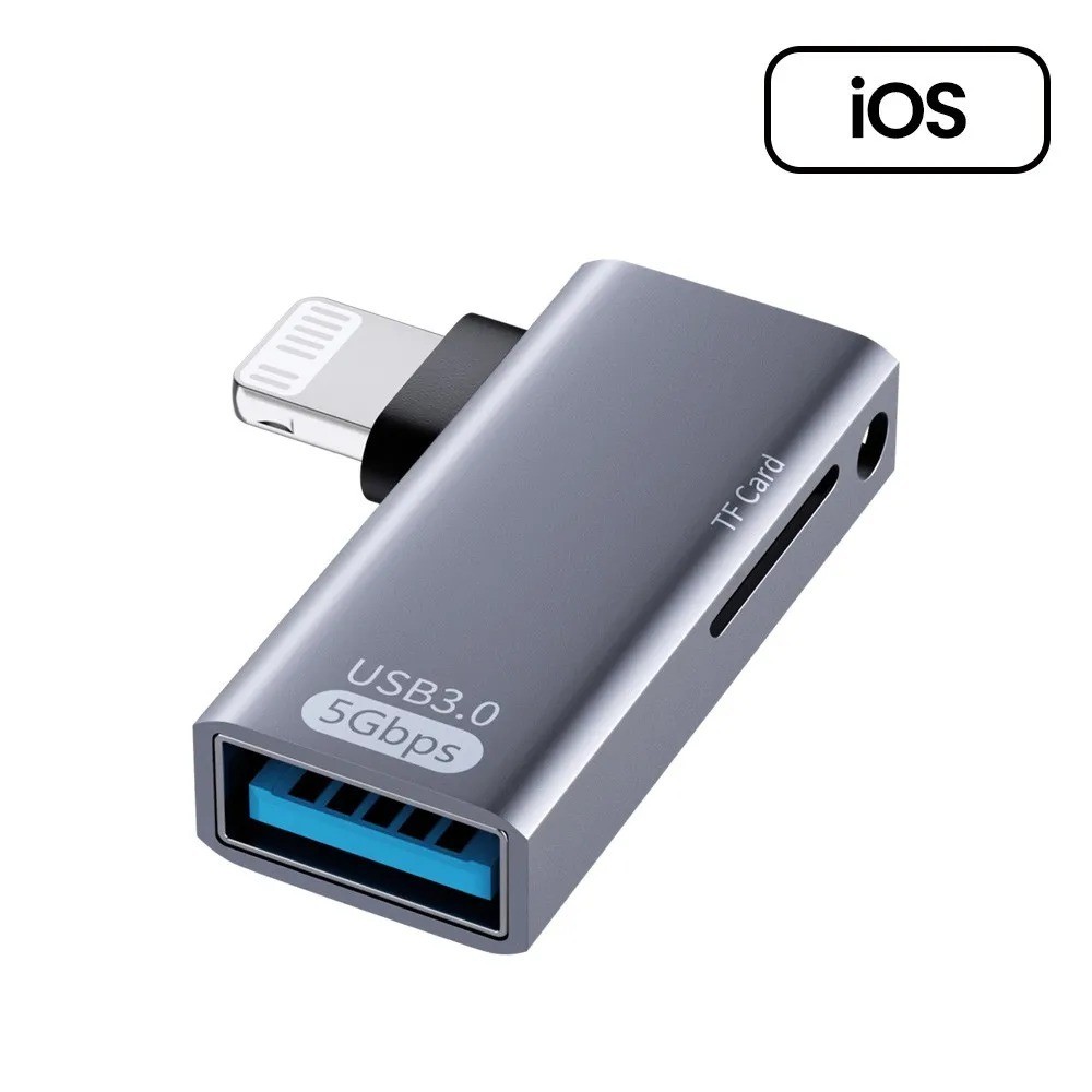 OLAF Type-C/Lightning to USB3.0 TF Storage Card Reader 2-in-1 Adapter U Disk
