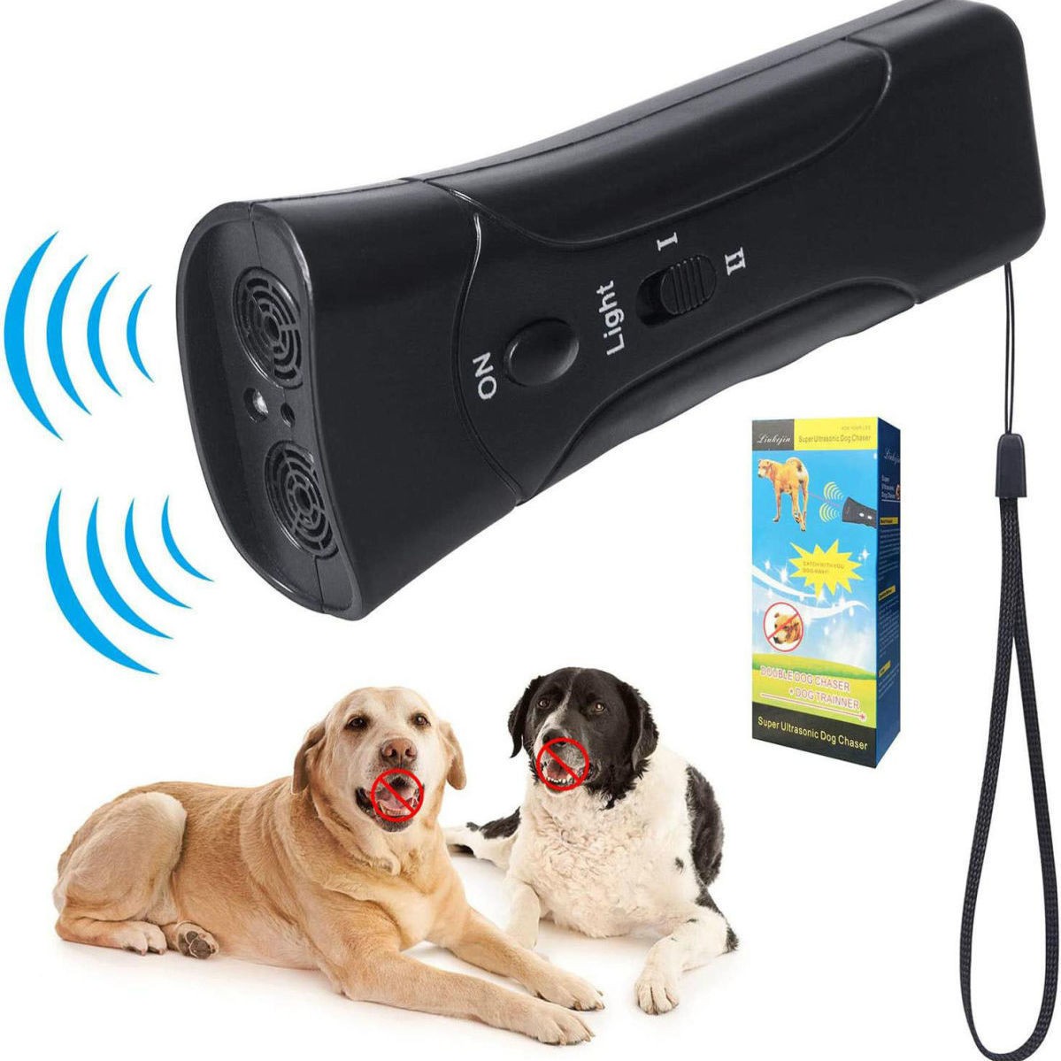Ultrasonic Anti Dog Barking Device Pet Trainer LED Light Gentle Chaser Style Lot