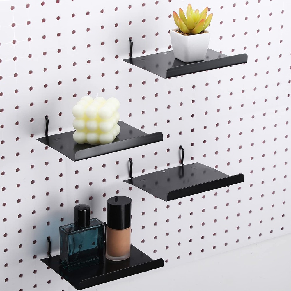4 Pack Pegboard Shelves Wall Organizer Peg Board Shelf Brackets Pegboard