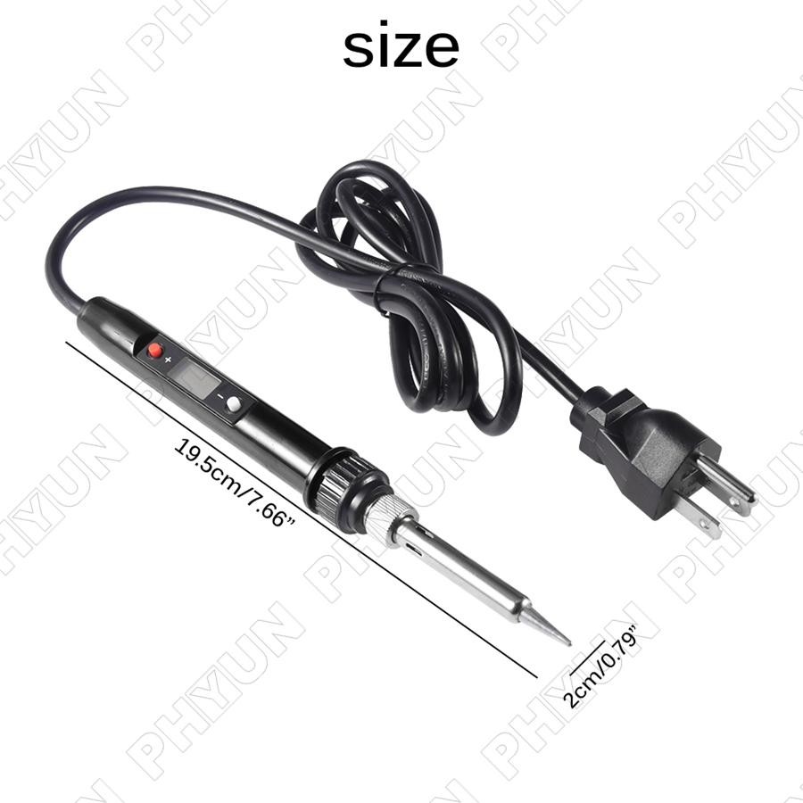 80W LCD Digital Adjustable Temperature Electronic Soldering Welding Iron UK Plug