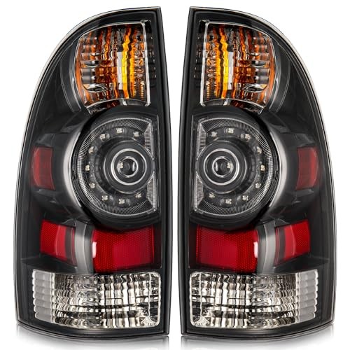 Tail Light Assembly Compatible with 2005-2015 Tacoma Tail Lights Black Border