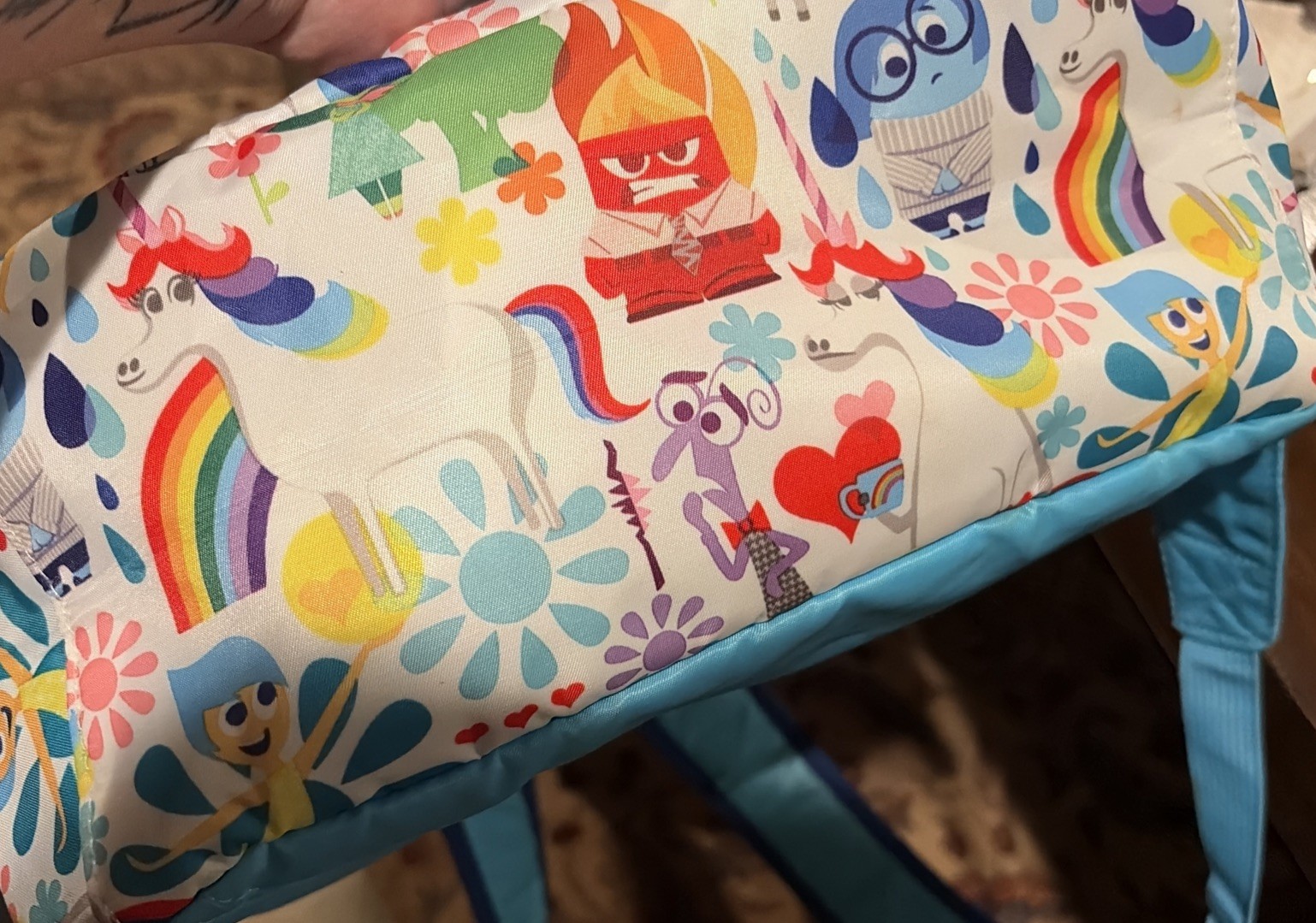 Disney Store Pixar Inside Out All Over Joy Unicorn Backpack W/Emotion Dial