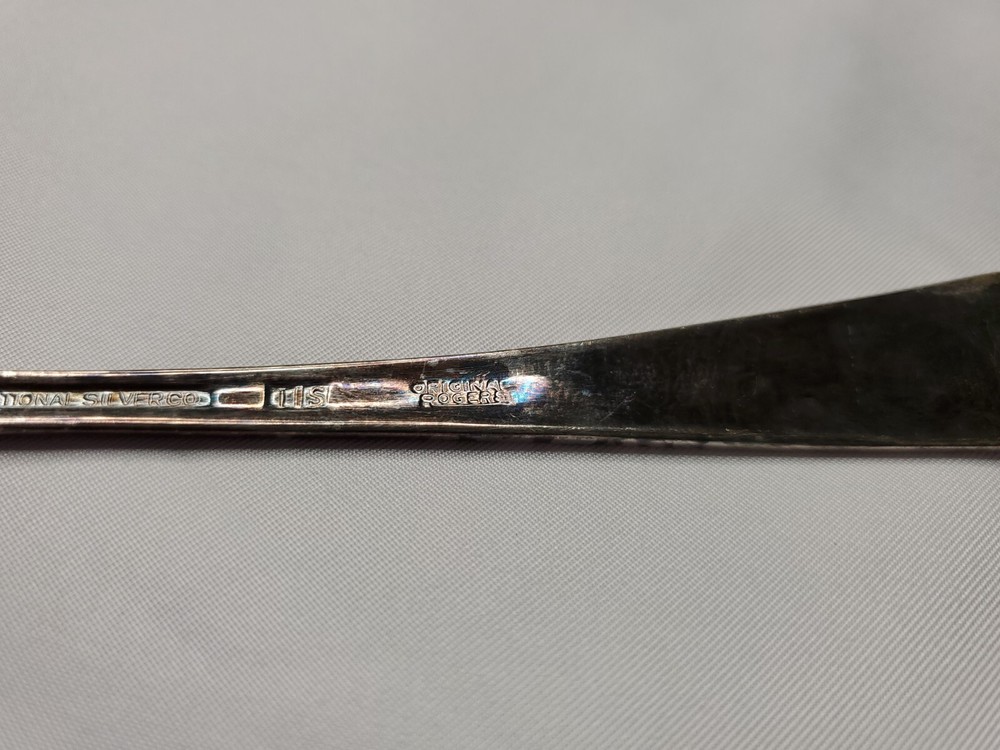 Rogers Silverplate Slotted Serving Appetizers Small Spoon 7.63" Long