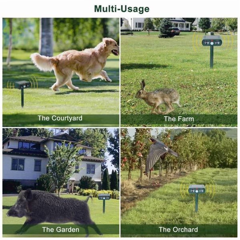 Ultrasonic Animal Repeller Motion Sensor Repellent Device